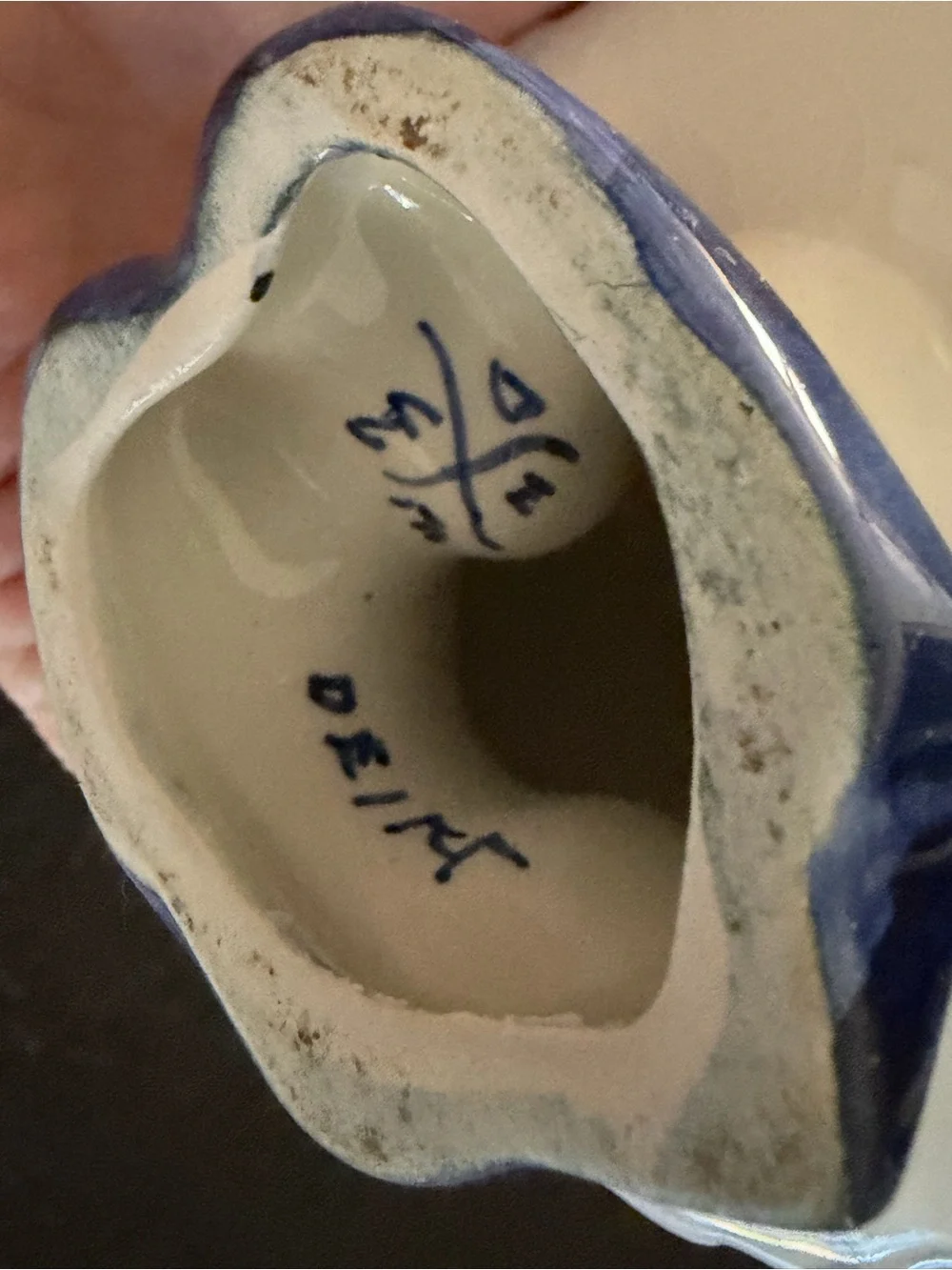 Blue & White Delft-Style Boy and Girl Figurine Pair with Mini Clogs